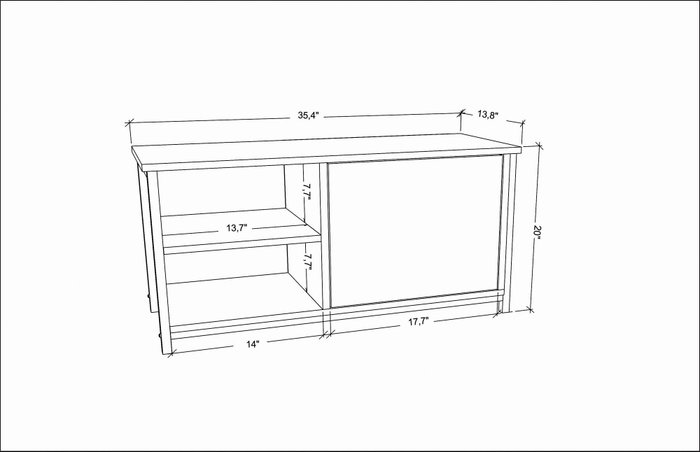 Hanah Home Soporte para TV Muskegon - Dorado, Blanco